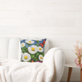 Coussin Marguerite Et Papillons Artsy
