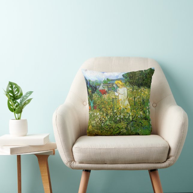 Coussin Marguerite Gachet dans le jardin par Vincent van G (Chaise)