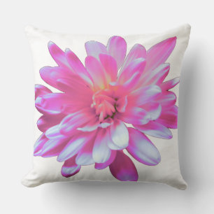 Coussin Marguerite rose, zinnia, tournesol