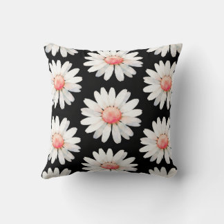 Coussin Marguerites à points rouges