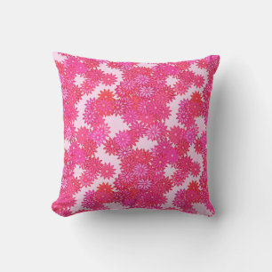 Coussin Marguerites dans les tons rose et fuchsia