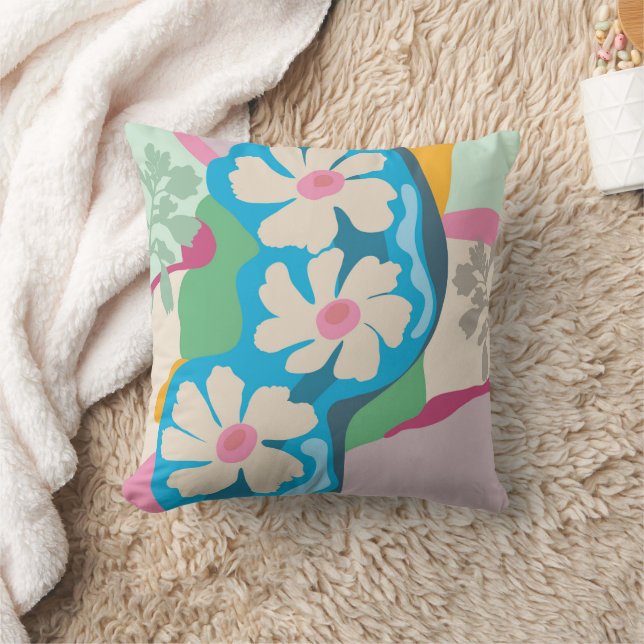 Coussin Marguerites d'été Blocs de couleur Fleur moderne  (Couverture)