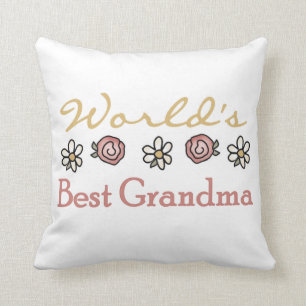 Coussin Marguerites et cadeaux de la grand-maman du monde