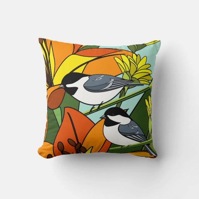 Coussin Marguerites et poulets jaunes (Recto)