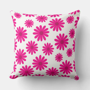 Coussin marguerites modernes du milieu du siècle motif ros