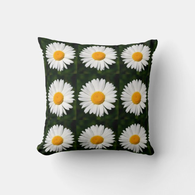 Coussin marguerites sur arrière - plan sombre (Recto)