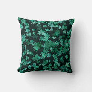Coussin Marguerites turquoises