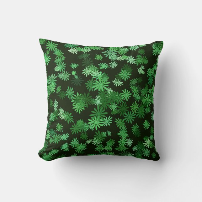 Coussin Marguerites Vertes (Recto)
