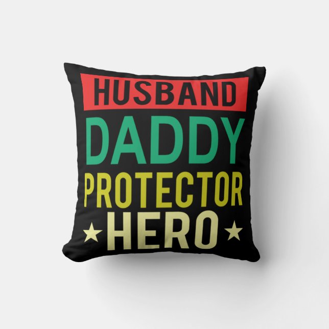 Coussin Mari Daddy Protecteur Héros Fête des pères Drôle G (Recto)