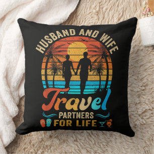 Coussin Mari et Femme Partenaires de Voyage pour la Vie Pl