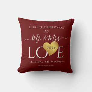 Coussin Mariage 1er premier Noël Nom M Monsieur Mme