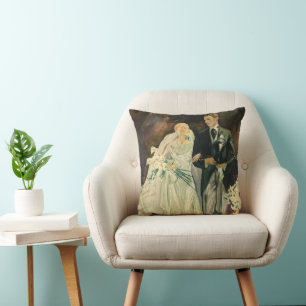 Coussin Mariage Art Déco Vintage Mariés et jeunes mariés