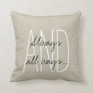 Coussin Mariage blanc gris beige lin