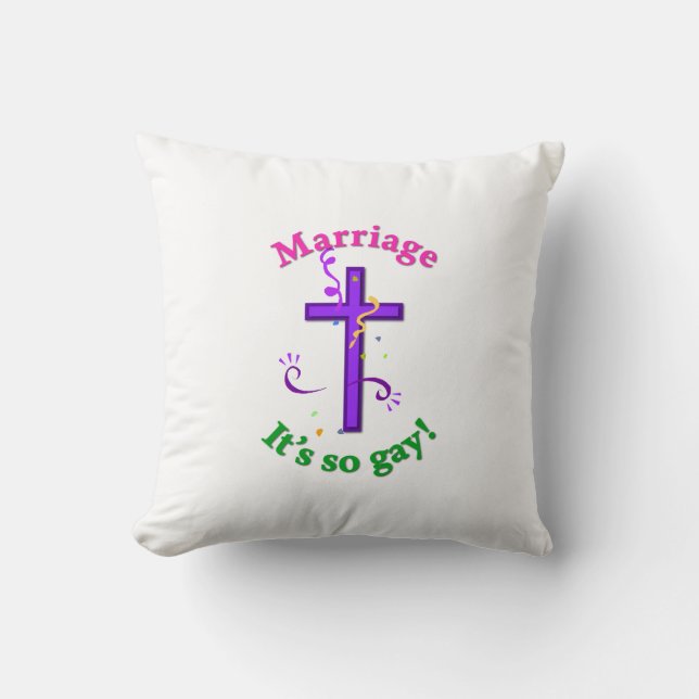 Coussin Mariage - C'est tellement gay ! (Recto)