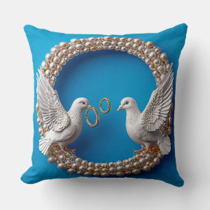 Coussin Mariage colombes Art Élégant Luxe Style de mariage
