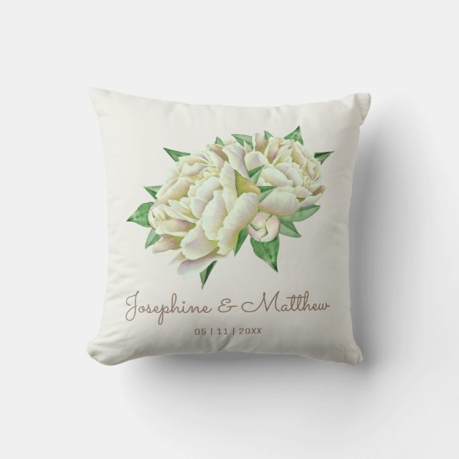 Coussin Mariage Cream Peony (Recto)