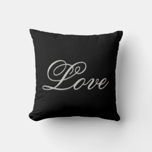Coussin Mariage d'amour gris brillant