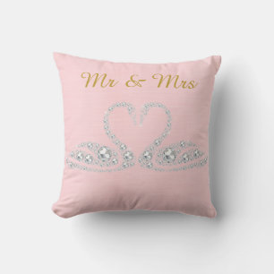 Coussin Mariage DE CUSHION DE SWAN DIAMOND ROSE