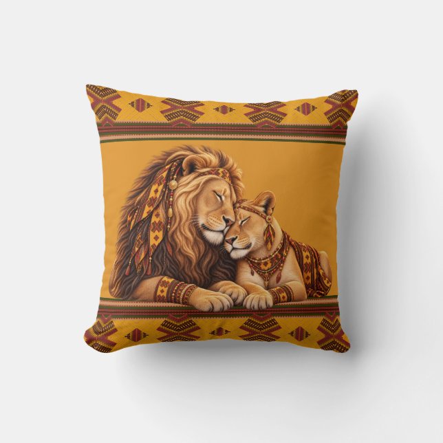 Coussin Mariage de Lion Africain (Recto)