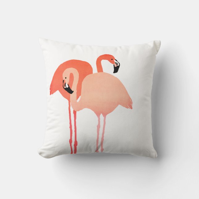 Coussin Mariage de plage de Flamants roses roses (Recto)