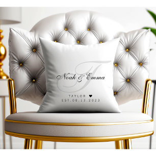 Coussin Mariage de script de deux noms
