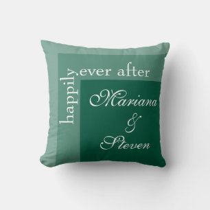 Coussin Mariage de script simple Emerald Green