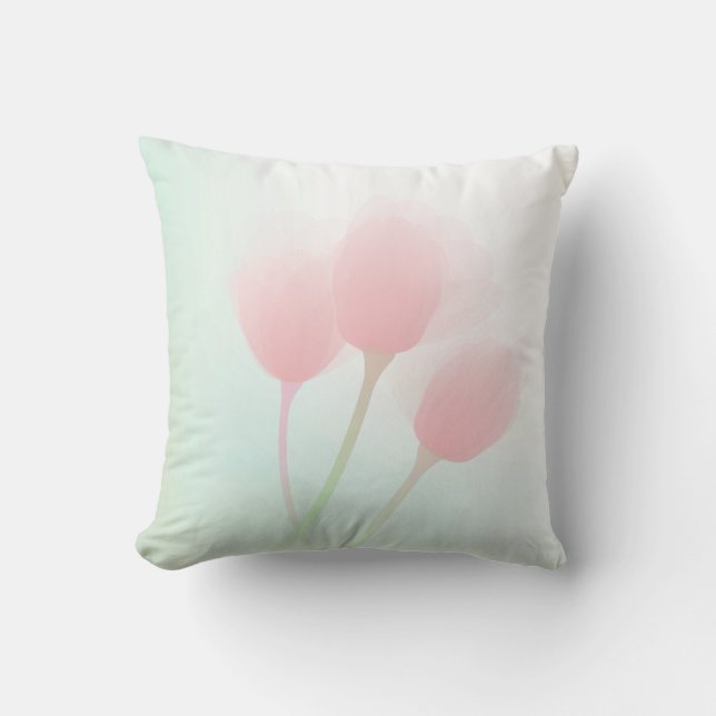 Coussin Mariage de Tulips Pastel Rose doux (Recto)