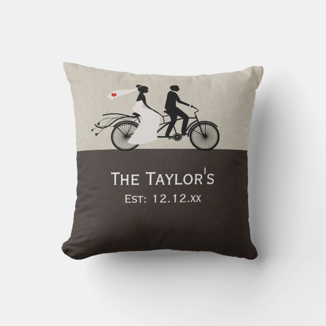 Coussin Mariage De Vélos Cute Tandem (Recto)