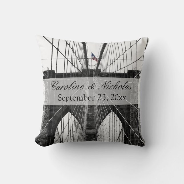 Coussin Mariage du pont de New York City Brooklyn (Recto)