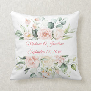 Coussin Mariage élégant Personnalisé Keepsaké Floral