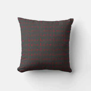 Coussin Mariage Élégant Unique Gris Rouge Amour