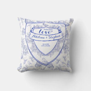 Coussin Mariage élégant victorien vintage avec blason Toil