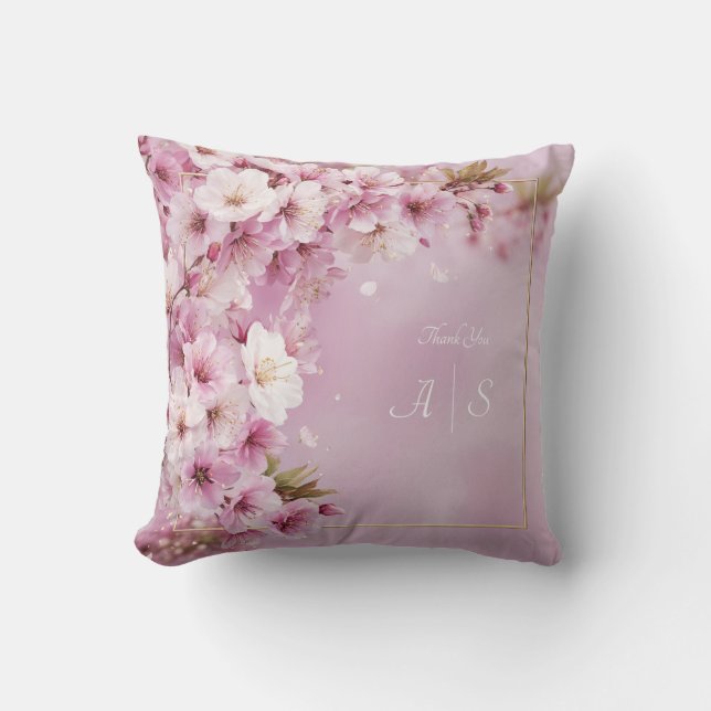 Coussin Mariage en fleurs de cerisier (Recto)