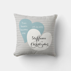 Coussin Mariage fait sur commande de souvenir, filet gris,