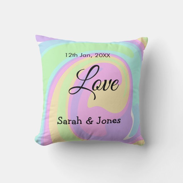 Coussin Mariage fiançailles couple coloré bohpattern (Recto)
