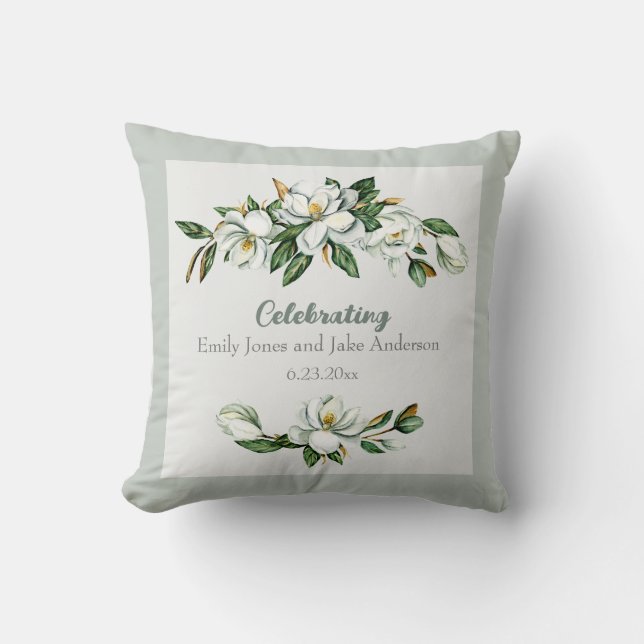 Coussin Mariage floral blanc (Recto)