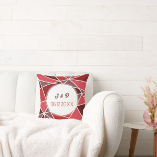 Coussin Mariage Géométrique Élégant
