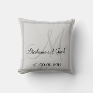 Coussin mariage gris argent