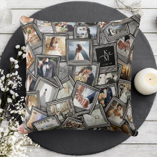 Coussin Mariage Keepsaké 30 Photo Collage Black ID1065 Thr