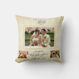 Coussin Mariage Keepsaké Photo Collage Throw personnalisé