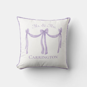 Coussin Mariage M. & Mme Keepsaké Nom Purple Elegant