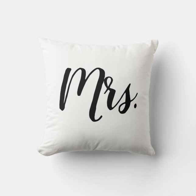 Coussin Mariage Mme Script Chambre (Recto)