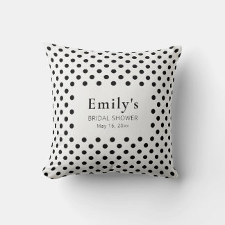 Coussin Mariage Noir et Blanc à pois