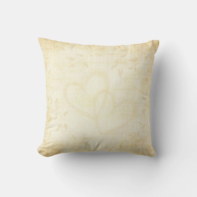 Coussin Mariage papier vieilli vintage (Recto)