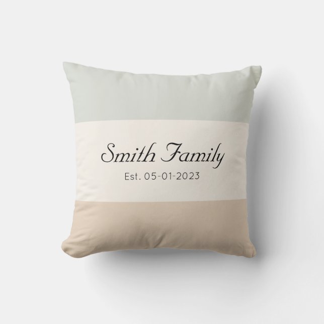 Coussin Mariage personnalisé | 3 bandes (Recto)