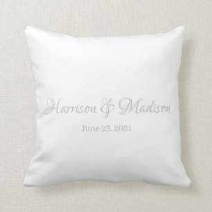 Coussin Mariage personnalisé de nom de couple de script pe
