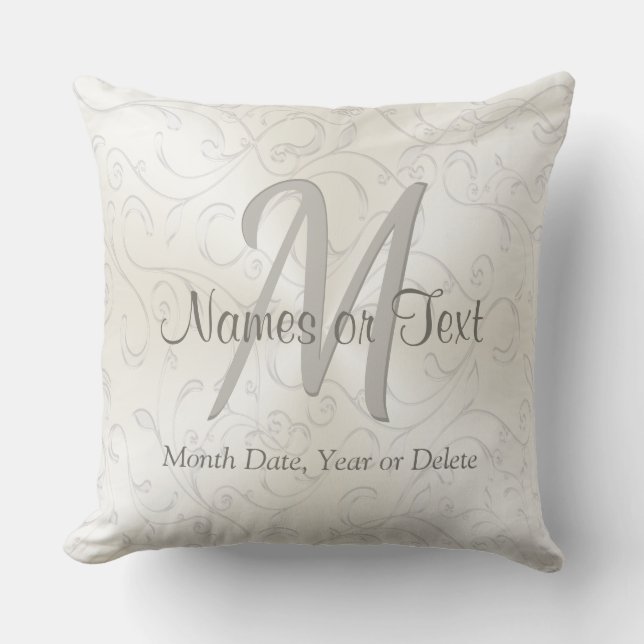 Coussin Mariage personnalisé et monogramme (Recto)