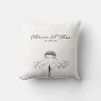 Mariage personnalisé minimaliste floral noir et bl