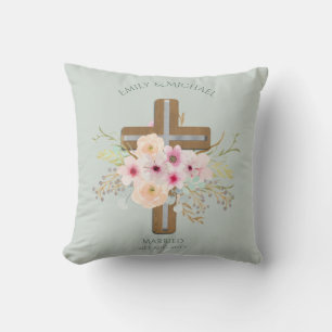 Coussin Mariage personnalisé ou Croix florale de l'anniver