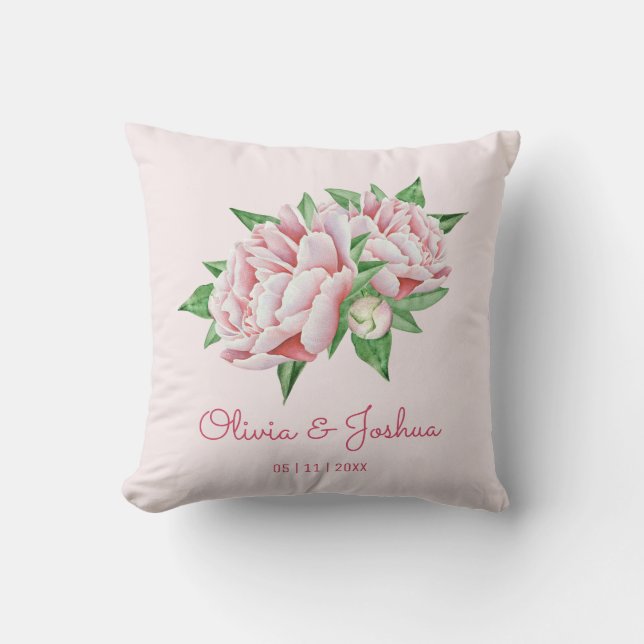 Coussin Mariage Pink Peony (Recto)